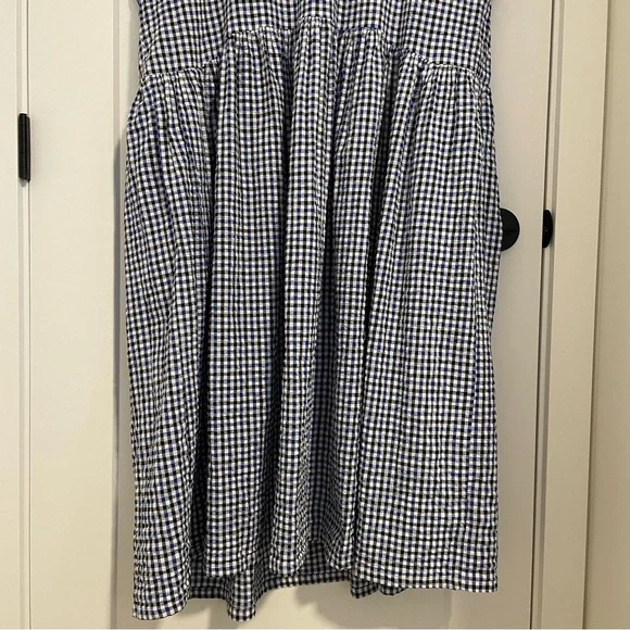 ET TIGRE Jayme Sleeveless Dress in gingham blue white and black - Picture 9 of 14